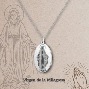 CADENA CON COLGANTE VIRGEN DE LA MILAGROSA ACERO