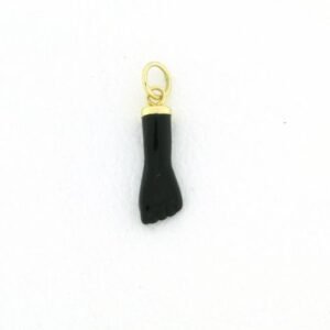 COLGANTE HIGA NEGRO MEDIANO ORO 18KILATES