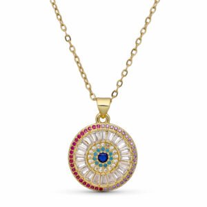 CADENA Y COLGANTE ACERO CHAPADO EN ORO
