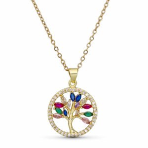CADENA Y COLGANTE ACERO CHAPADO EN ORO