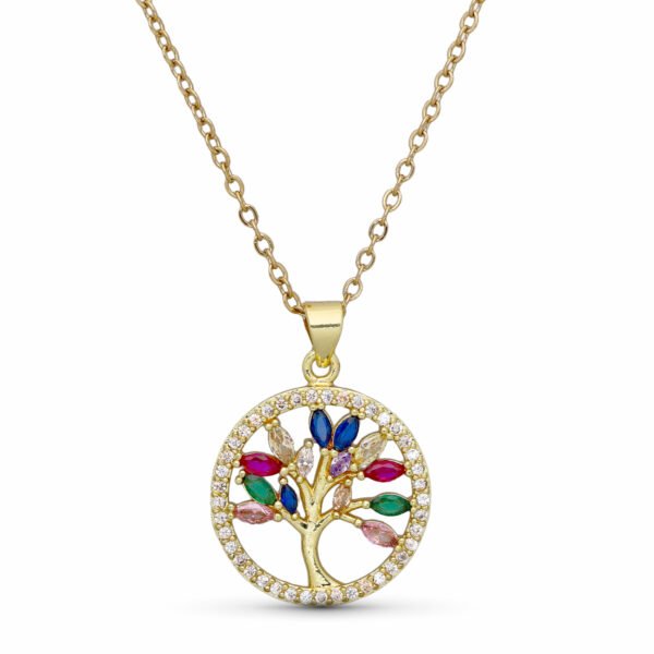 CADENA Y COLGANTE ACERO CHAPADO EN ORO