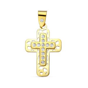 CRUZ CON CIRCONITAS ORO 9K