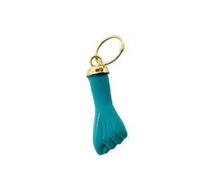 COLGANTE HIGA AZUL MEDIANA ORO 18KILATES