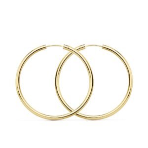 AROS GRANDES LISOS 9KILATES 40MM X 2MM