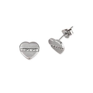 Pendientes corazon plata con circonita