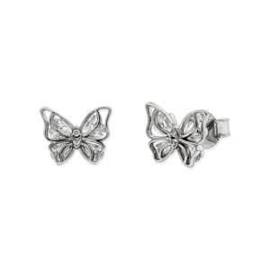 Pendientes plata mariposa con circonitas