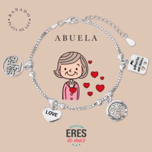 Pulsera de la abuela en metal bañado en plata fina