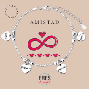 Pulsera de la amistad en metal bañada en plata fina