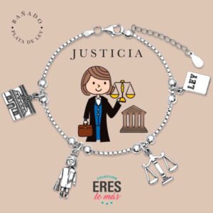Pulsera de la justicia en metal bañado en plata