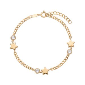 Pulsera estrellas y circonitas oro 9kilates