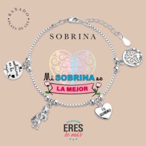 Pulsera de la sobrina en metal chapado en plata fina y platino doble