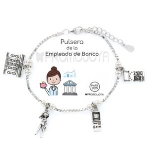Pulsera Plata de la Empleada de Banca en plata de ley 925 milesimas